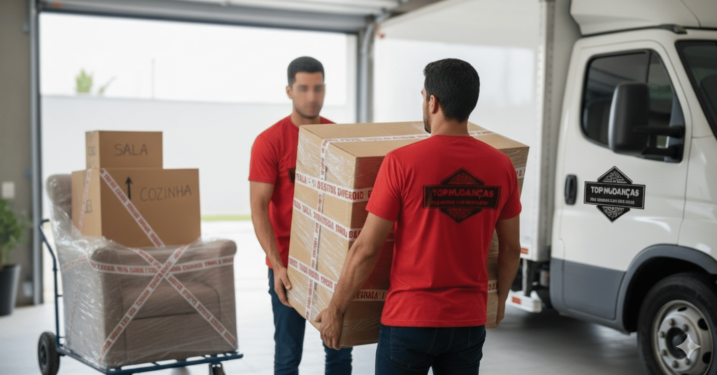 Equipe Top Mudanças realizando uma mudança com segurança e profissionalismo
